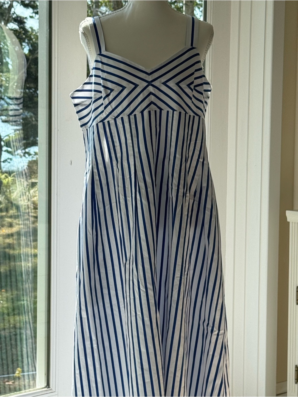 Talbots FRESH POPLIN MIDI DRESS - GROTTO STRIPE